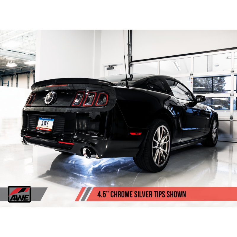 AWE Tuning S197 Mustang GT Axle-back Exhaust - Touring Edition (Chrome Silver Tips)