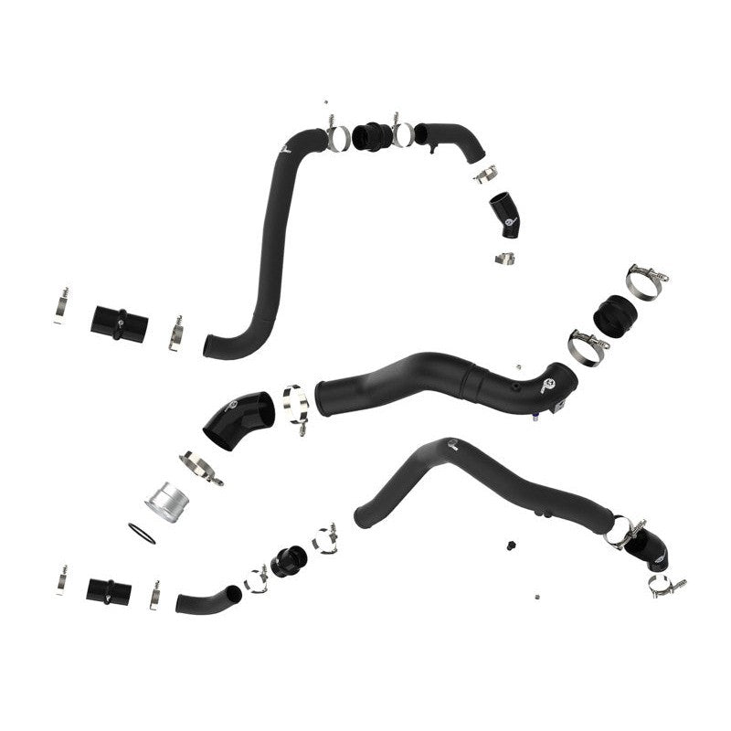 aFe BladeRunner 21-22 Ford F-150 Ecoboost V6-3.5L(tt) Aluminum Hot and Cold Charge Pipe Kit Black - T1 Motorsports