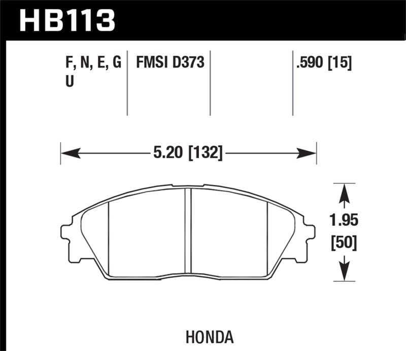 Hawk Honda/ Acura 88-91 Civic Wagon/90-91CRX Si/ 88-90 Prelude S HPS Street Front Brake Pads - T1 Motorsports