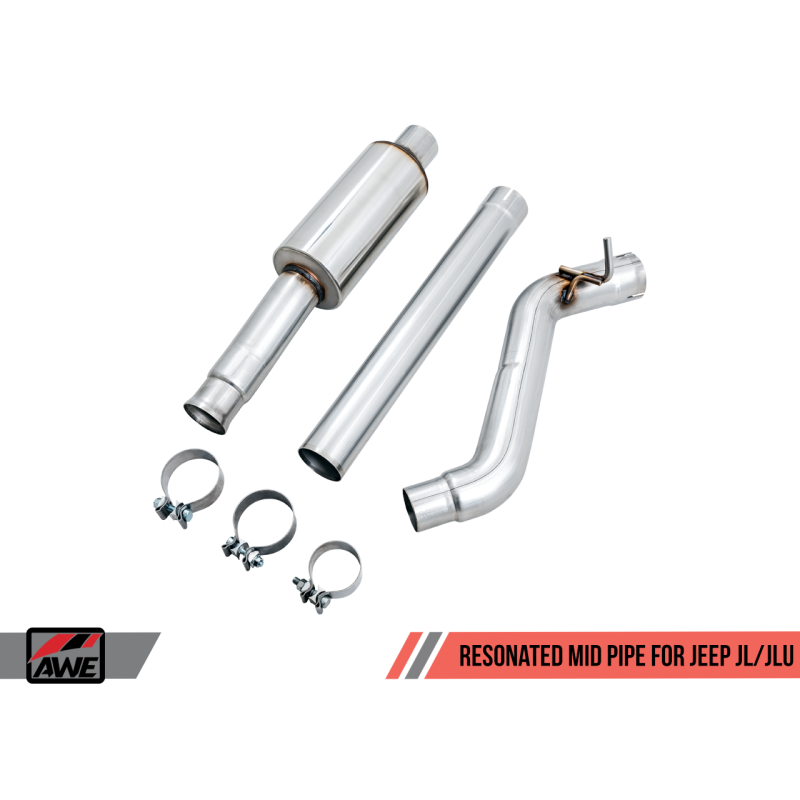 AWE Tuning 2018+ Jeep Wrangler JL/JLU 3.6L Resonated Mid Pipe