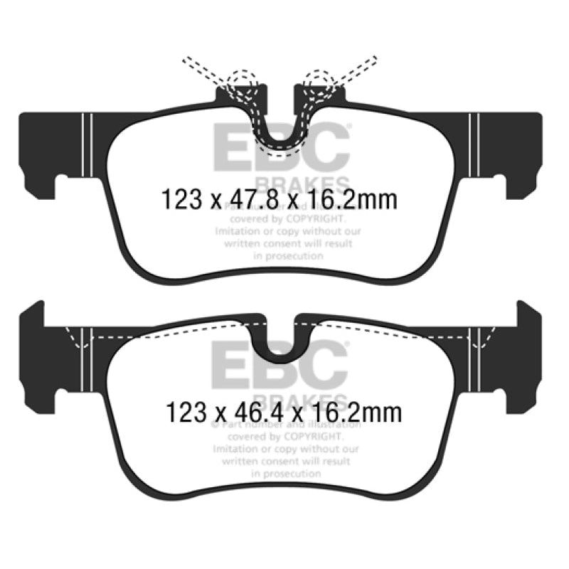 EBC Redstuff Brake Pads -  2016+ Mini Cooper Clubman (F54) 1.5L Turbo - Rear Brake Pads