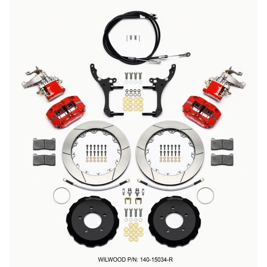 Wilwood Dynapro Radial4 / MC4 Rear Kit 12.88 Red 2006-15 Miata w/Lines & Cables - T1 Motorsports