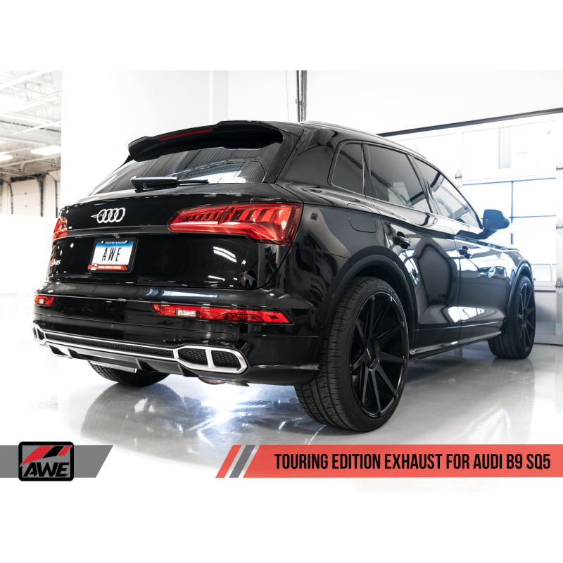AWE Tuning Audi B9 SQ5 Non-Resonated Touring Edition Cat-Back Exhaust - No Tips (Turn Downs)