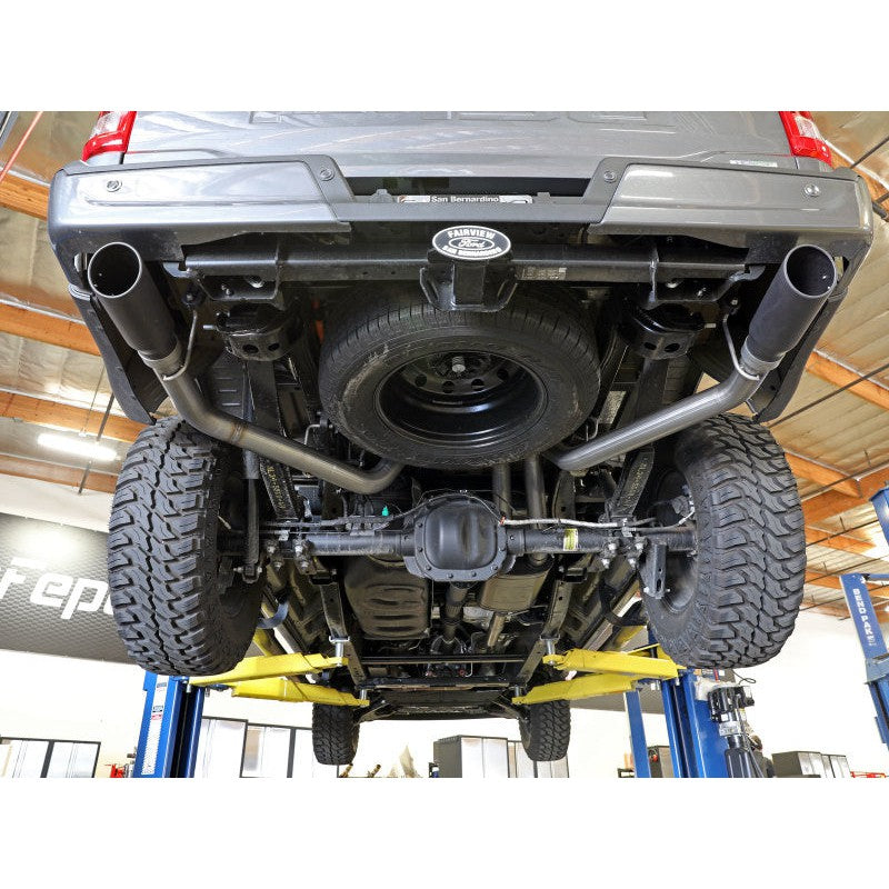 aFe Vulcan 3in 304 SS Cat-Back Exhaust 2021 Ford F-150 V6 2.7L/3.5L (tt)/V8 5.0L w/ Black Tips
