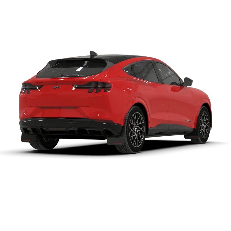 Rally Armor 21-23 Ford Mustang Mach-E Black Mud Flap w/ White Logo