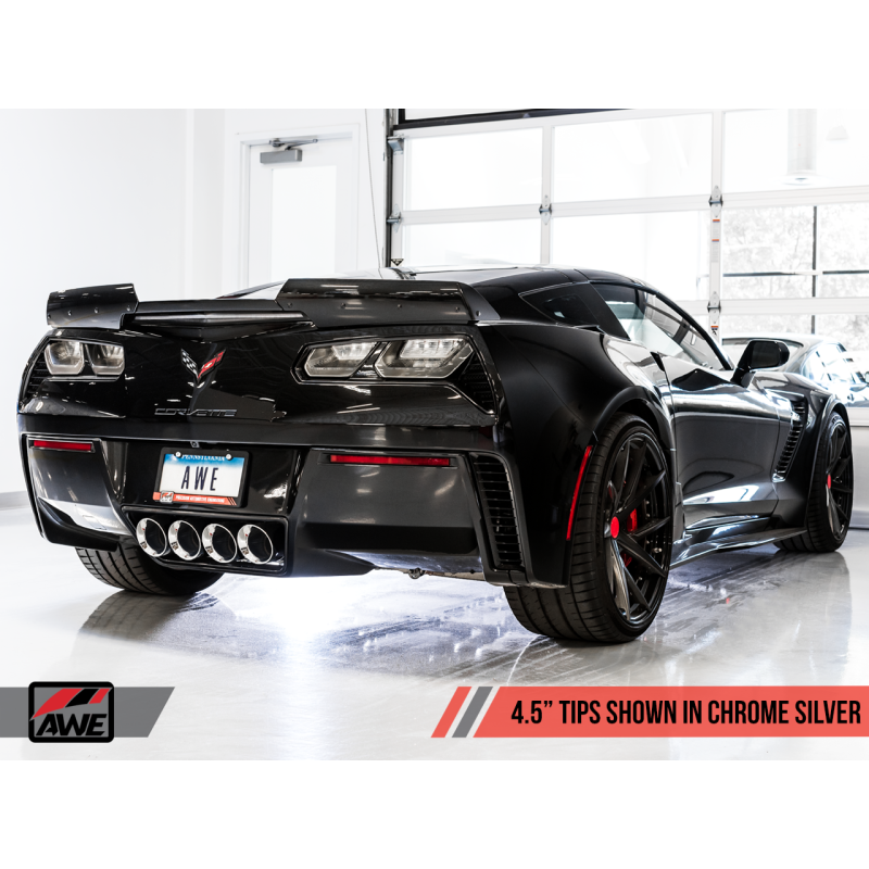 AWE Tuning 14-19 Chevy Corvette C7 Z06/ZR1 (w/o AFM) Touring Edition Axle-Back Exhaust w/Chrome Tips