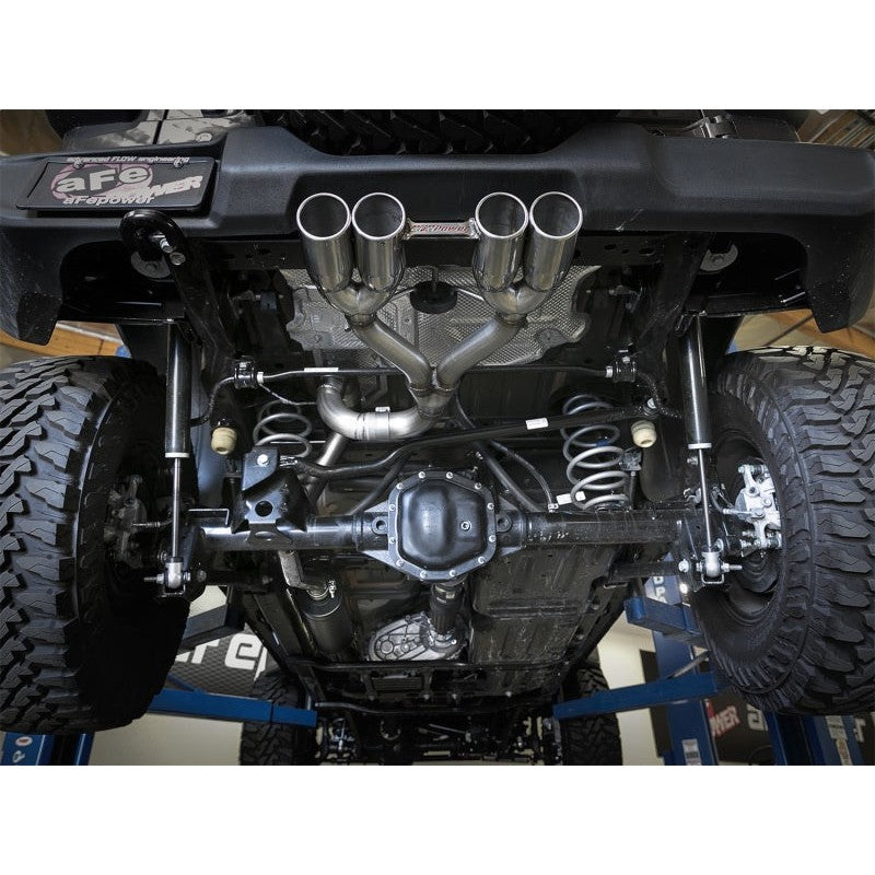 aFe Rebel Series 2.5in. 304 SS C/B Exhaust System 2018 Jeep Wrangler (JL) V6-3.6L - Polished Tip