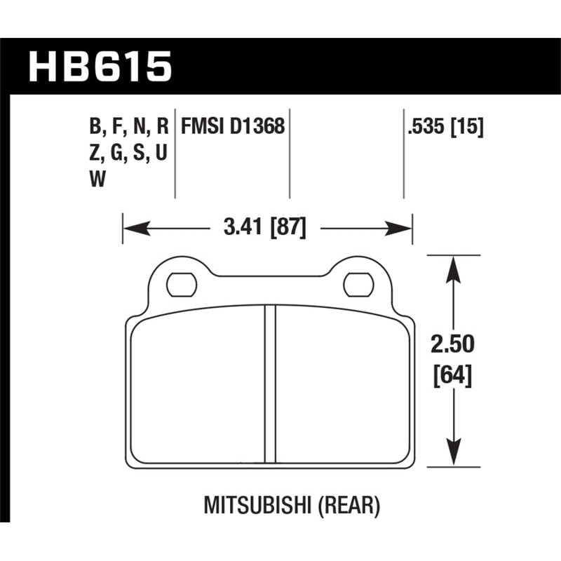 Hawk 2008-2014 Mitsubishi Lancer Evo (1-piece front rotor) High Perf. Street 5.0 Rear Brake Pads - T1 Motorsports
