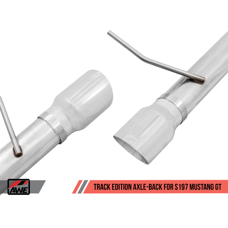 AWE Tuning S197 Mustang GT Axle-back Exhaust - Track Edition (Chrome Silver Tips)