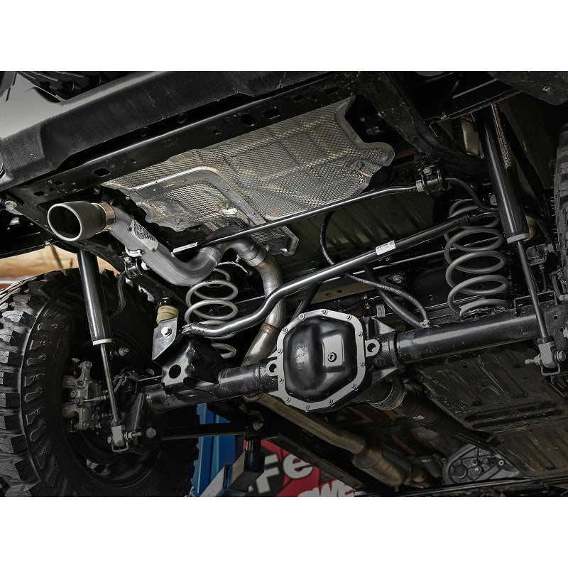 aFe MACH Force-Xp Axle-Back Exhaust System w/Black Tip 18-20 Jeep Wrangler L4-2.0T / V6-3.6L