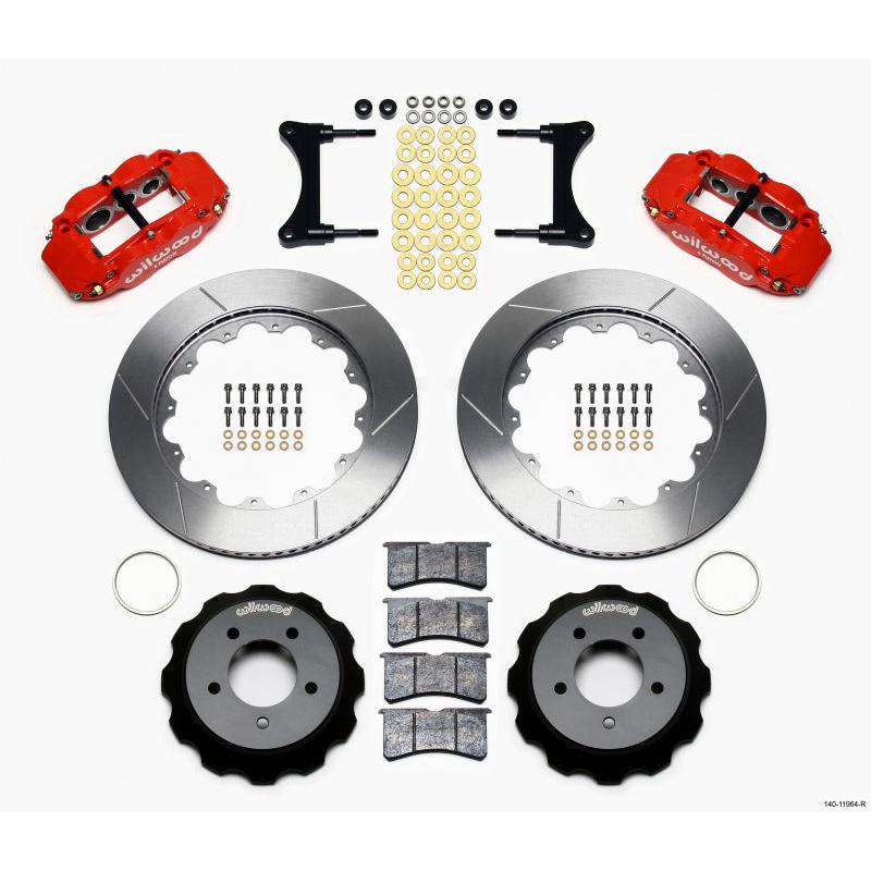 Wilwood Narrow Superlite 6R Front Hat Kit 14.00in Red 93-96 Mazda RX7 - T1 Motorsports