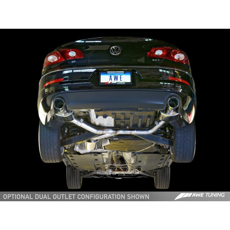 AWE Tuning VW CC Touring Edition Exhaust Dual Outlet - Chrome Silver Tips