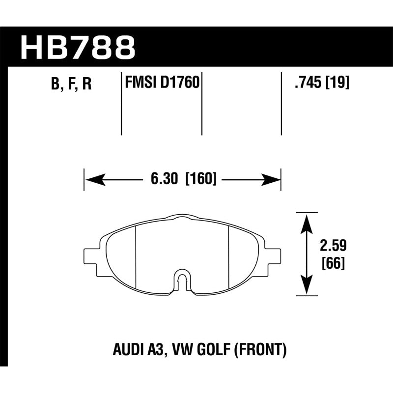 Hawk 15-17 VW Golf / Audi A3/A3 Quattro Front High Performance Brake Pads - T1 Motorsports