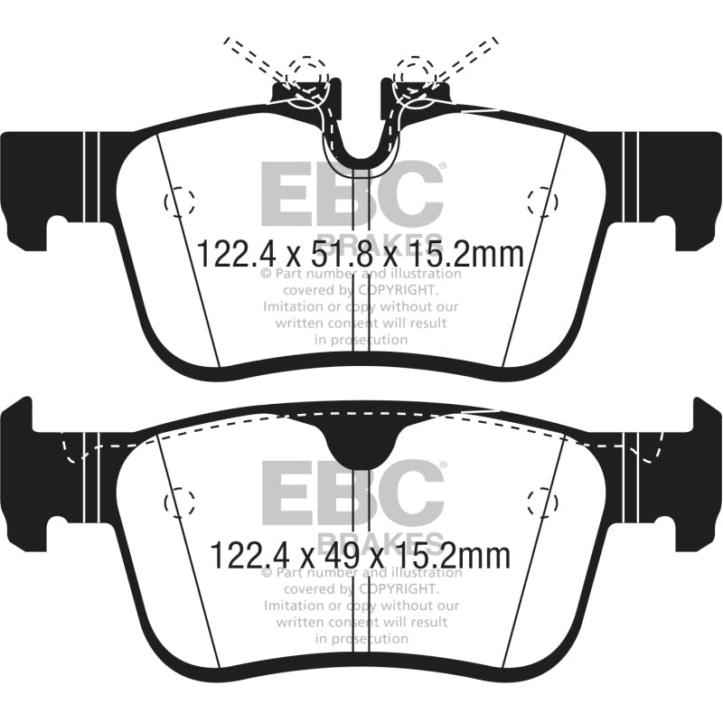 EBC Redstuff Brake Pads -  2017+ Volvo S90 2.0L Turbo - Rear Brake Pads