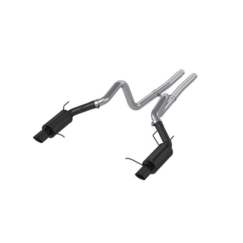 MBRP 11-14 Ford Mustang GT 5.0L 3in Cat Back Dual Split Rear Street Version 4in Tips - Black - T1 Motorsports