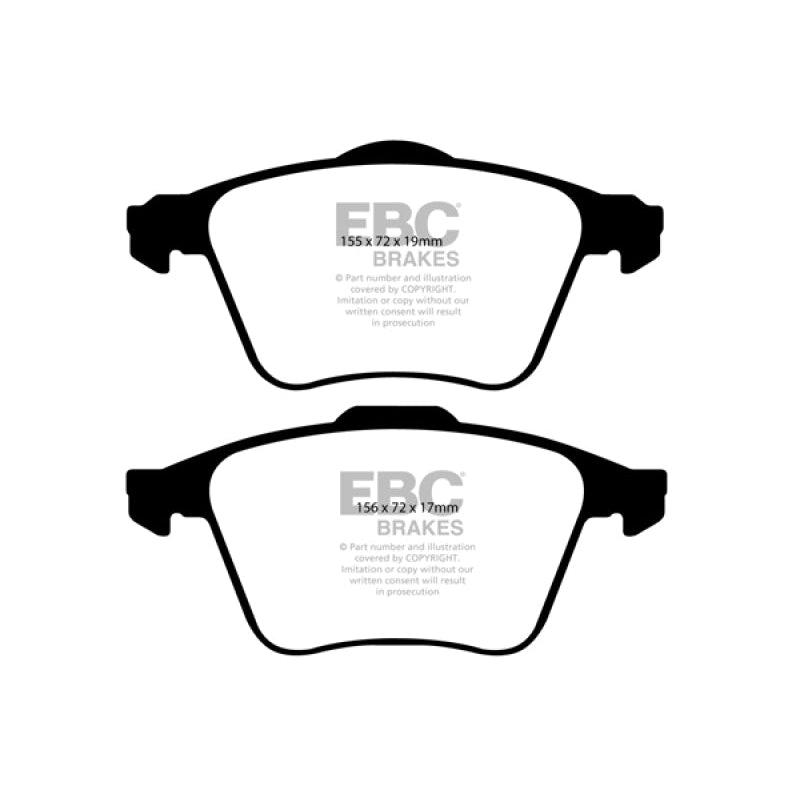 EBC Redstuff Brake Pads -  08-10 Volvo S60 2.5 Turbo T5 - Front Brake Pads