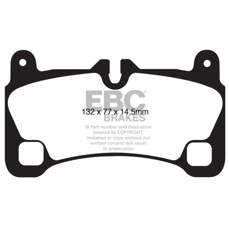 EBC Redstuff Brake Pads -  08-09 Volkswagen Touareg 3.6 (2 holes at bottom of backplate) - Rear Brake Pads