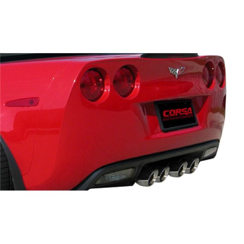 Corsa 12-13 Chevrolet Corvette C6 ZR1 Sport Cat-Back Dual Rear Exit w/ Twin 4.0in Pol Tips