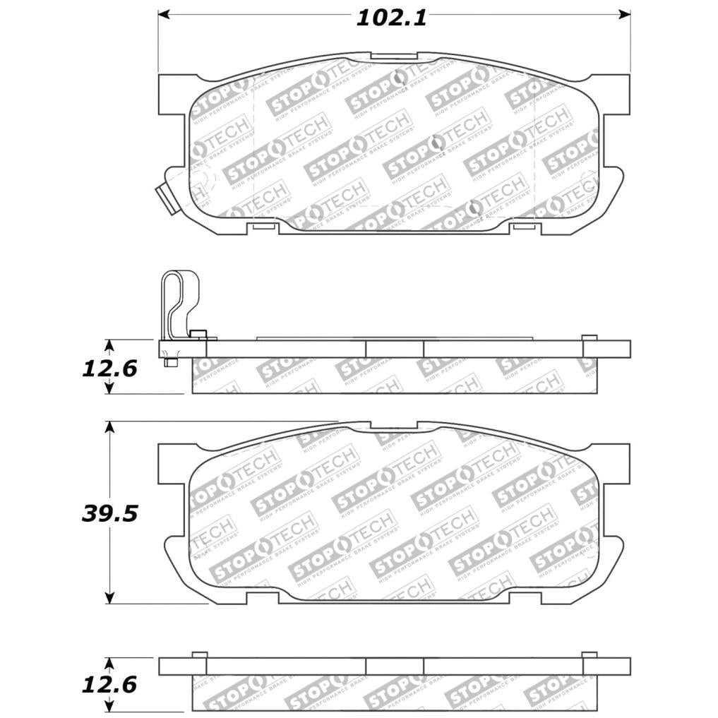 StopTech Performance 01-05 Miata w/ Sport Suspension Rear Brake Pads D891