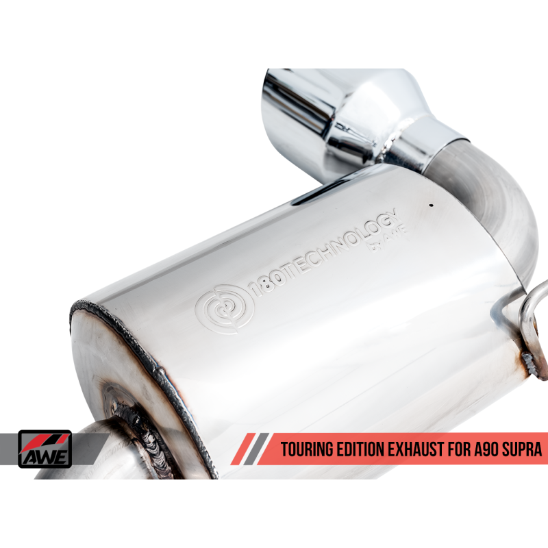 AWE Tuning 2020+ Toyota Supra A90 Non-Resonated Touring Edition Exhaust - 5in Chrome Silver Tips