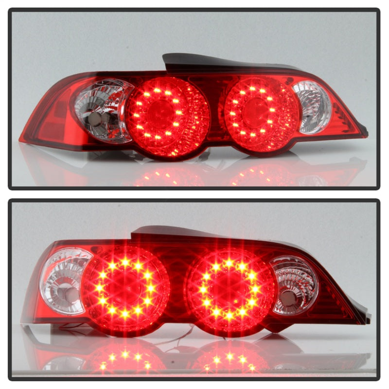 Spyder Acura RSX 02-04 LED Tail Lights Red Clear ALT-YD-ARSX02-LED
