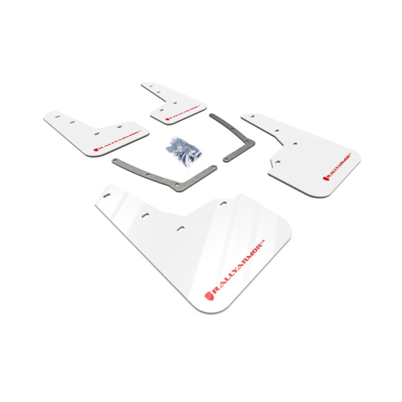 Rally Armor 16-21 Honda Civic Si Coupe White UR Mud Flap w/ Red Logo - T1 Motorsports