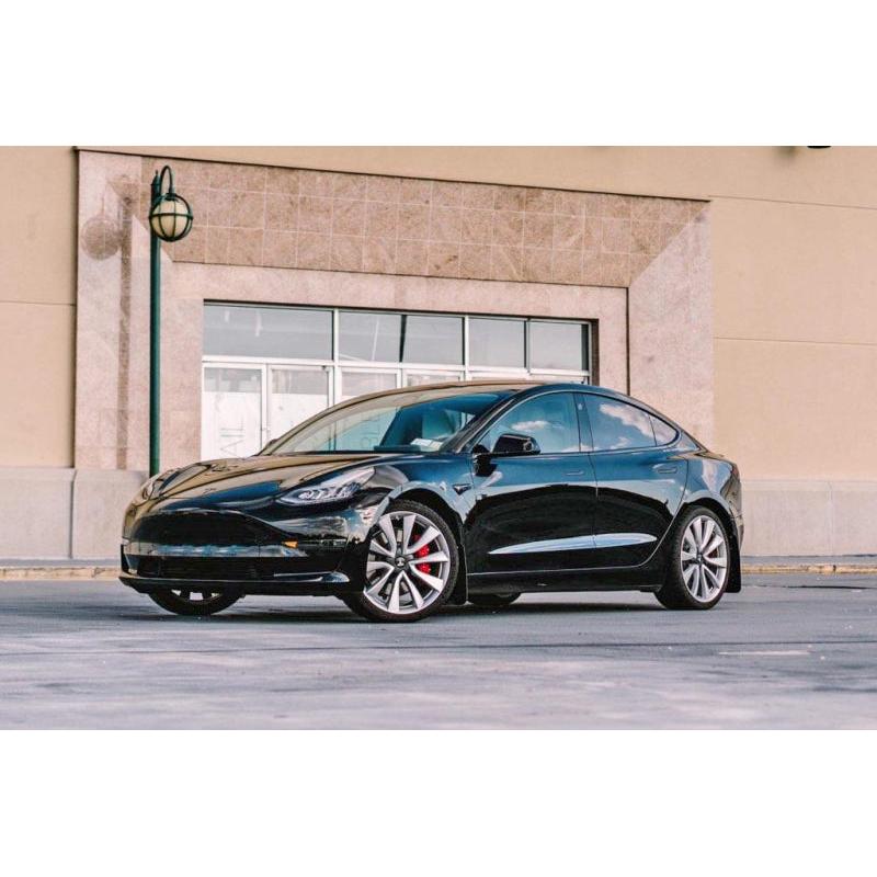 Rally Armor 17-22 Tesla Model 3 Black UR Mud Flap w/ Dark Grey Logo