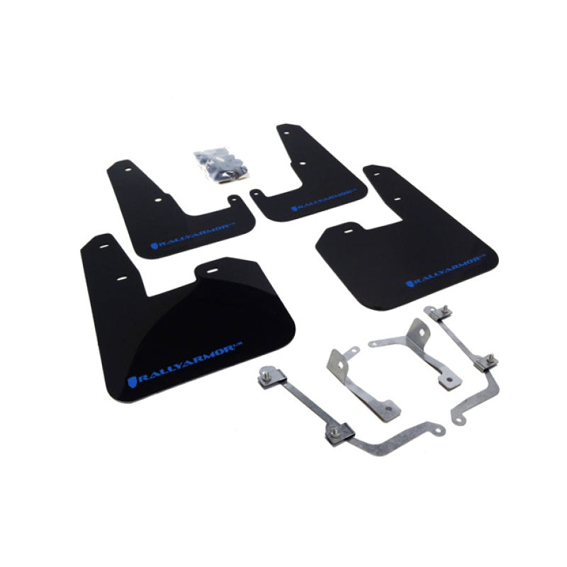 Rally Armor 08-11 Subaru STI (Hatch Only) / 11-14 WRX (Hatch Only) Black UR Mud Flap w/ Blue Logo - T1 Motorsports