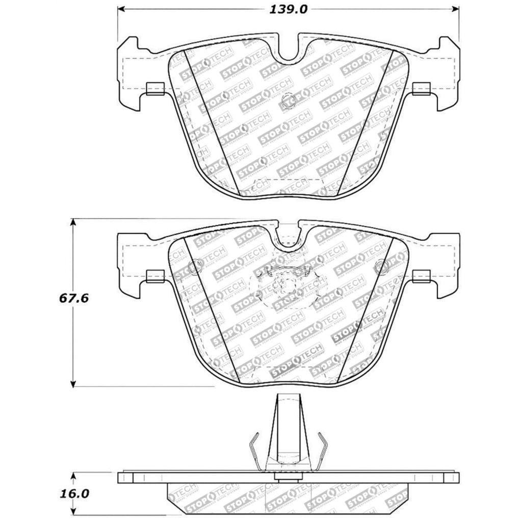 StopTech Performance 06-09 BMW M5 E60 / 07-09 M6 E63/E63 Rear Brake Pads