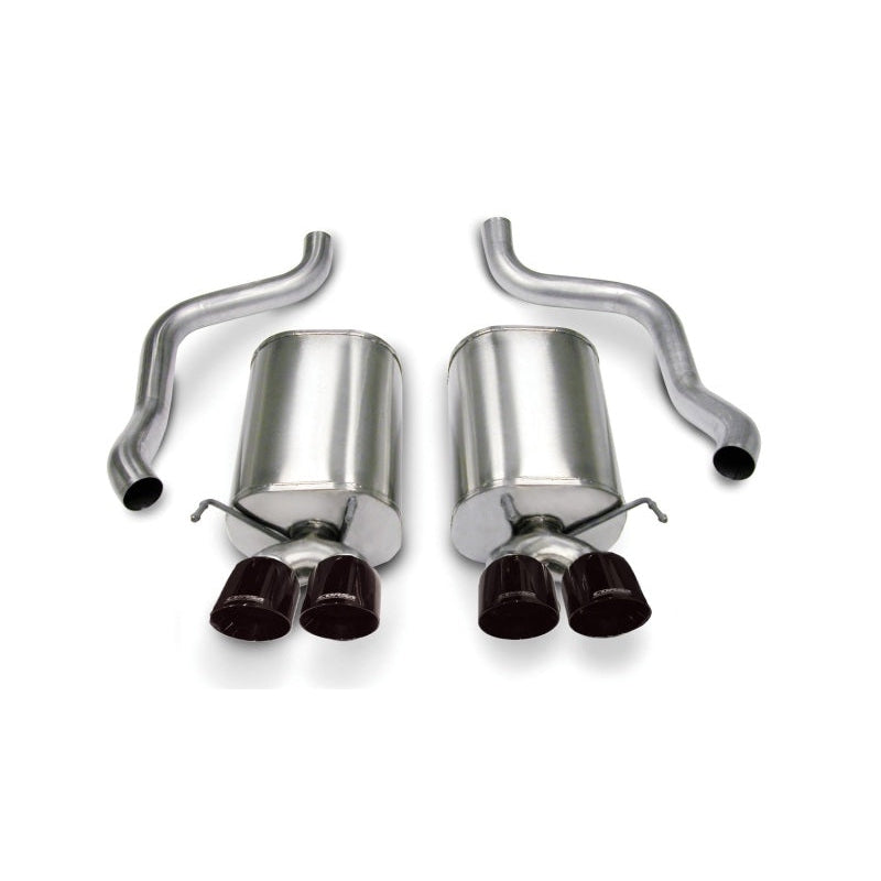 Corsa Sport Axle-Back Exhaust w/Black Tips - 2005-2008 Chevrolet Corvette C6 6.0L V8