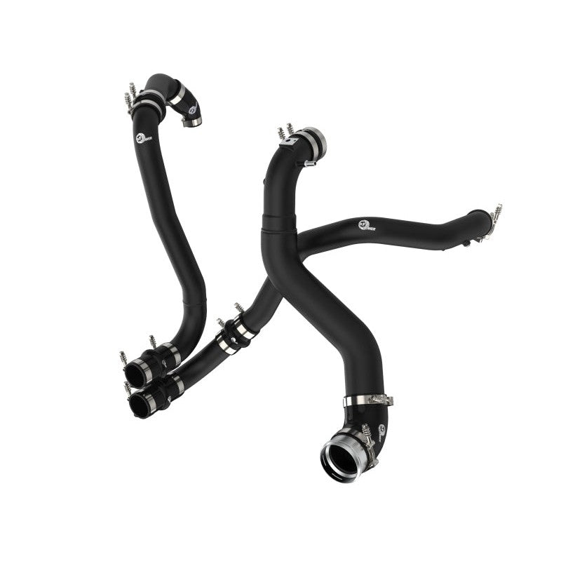 aFe BladeRunner 21-22 Ford F-150 Ecoboost V6-3.5L(tt) Aluminum Hot and Cold Charge Pipe Kit Black - T1 Motorsports