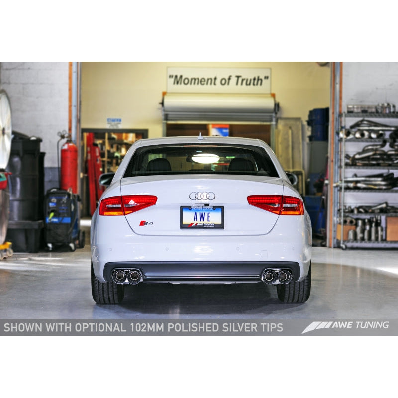 AWE Tuning Audi B8.5 S4 3.0T Touring Edition Exhaust System - Chrome Silver Tips (102mm)