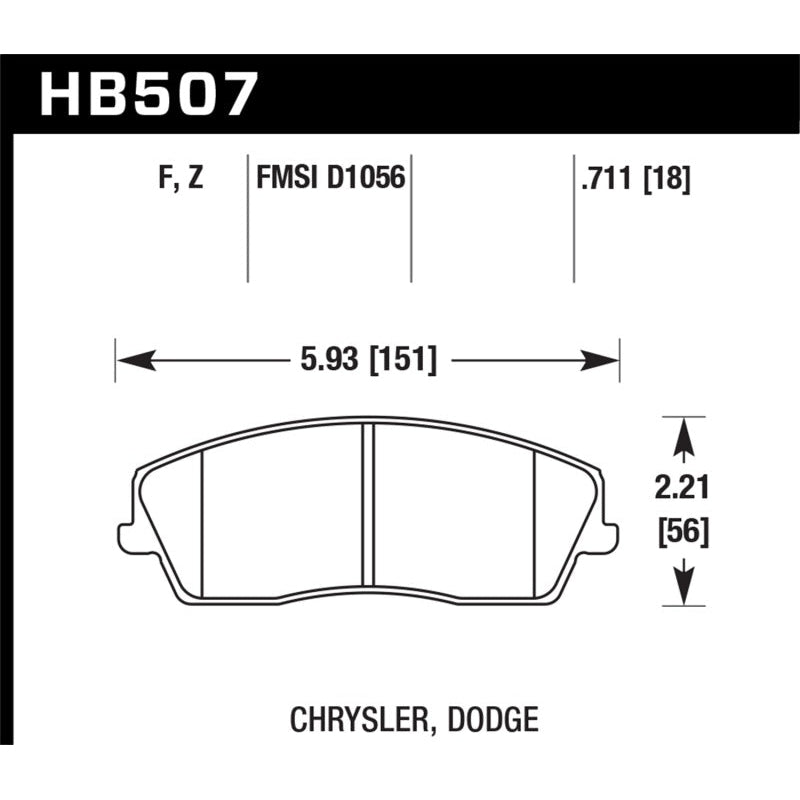 Hawk 09-10 Dodge Challenger SE / 06-10 Charger SE / 05-10 Chrylser 300 HPS Street Front Brake Pads - T1 Motorsports