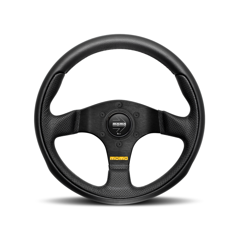 Momo Team Steering Wheel 300 mm - 4 Black Leather/Black Spokes