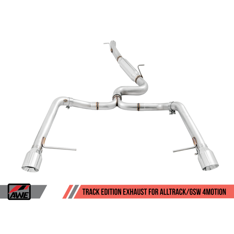 AWE Tuning VW MK7 Golf Alltrack/Sportwagen 4Motion Track Edition Exhaust - Polished Silver Tips