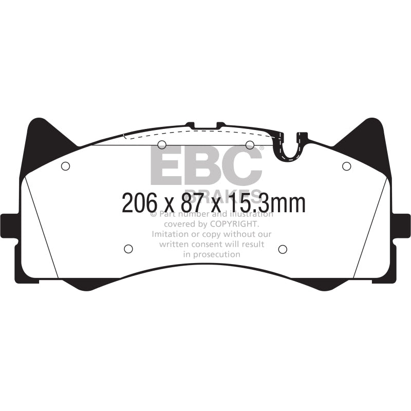 EBC Redstuff Brake Pads -  2015+ Mercedes-Benz C63 AMG (W205) 4.0L Twin Turbo - Front Brake Pads