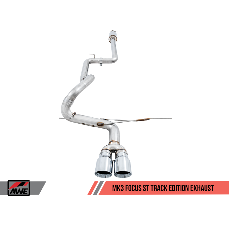 AWE Tuning Ford Focus ST Track Edition Cat-back Exhaust - Chrome Silver Tips