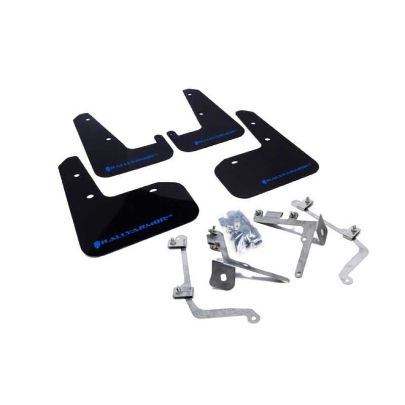 Rally Armor 11-14 Subaru WRX/STI (Sedan Only) Black UR Mud Flap w/ Blue Logo - T1 Motorsports