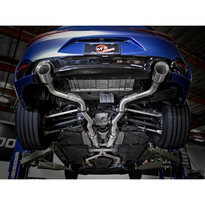 aFe POWER Takeda 2.5in 304 SS CB Exhaust w/ Polished Tips 17-19 Infiniti Q60 V6-3.0L (tt)