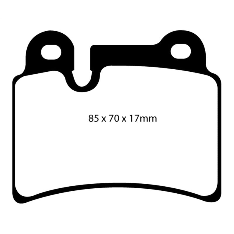 EBC Redstuff Brake Pads -  06-09 Volkswagen Touareg 3.6 (2 pin holes at top of backplate) - Rear Brake Pads