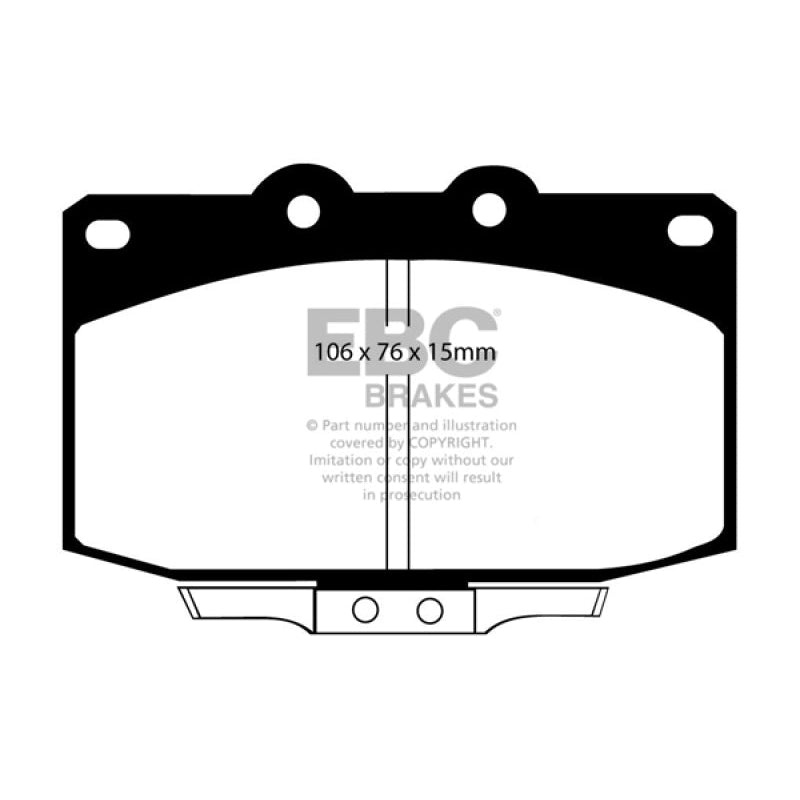 EBC Redstuff Brake Pads -  86-89 Mazda RX7 2.4 (1.3 Rotary)(Vented Rear Rotors) - Front Brake Pads