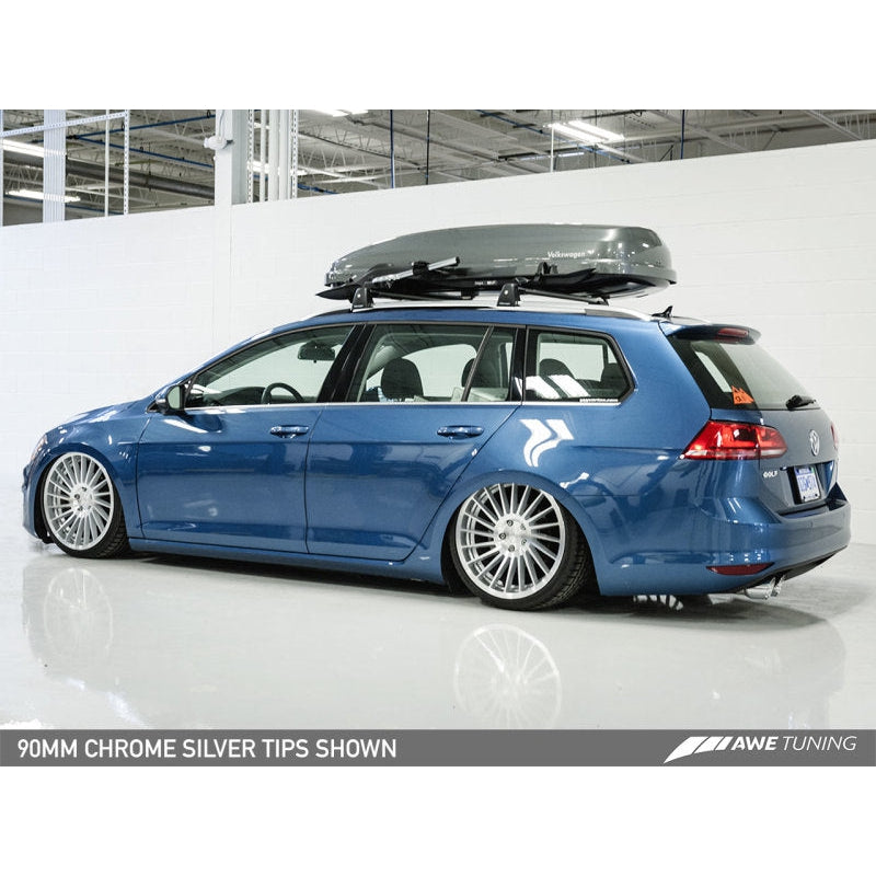 AWE Tuning VW MK7 Golf SportWagen Touring Edition Exhaust w/Chrome Silver Tips (90mm)