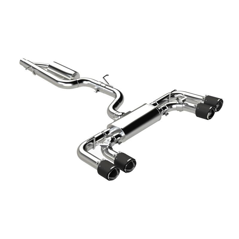 MBRP 2022 Volkswagon Golf R MK8 T304 Stainless Steel 3in Cat-Back, Quad Rear Exit- Carbon Fiber Tips - T1 Motorsports