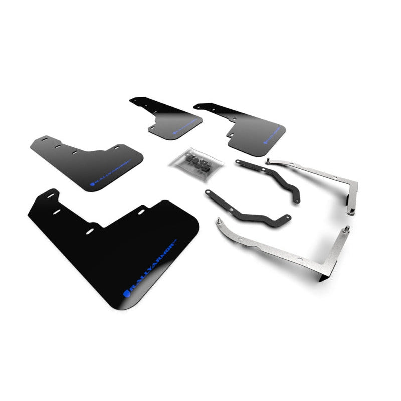 Rally Armor 18-22 Subaru Crosstrek Lift/AT Black UR Mud Flap w/ Blue Logo - T1 Motorsports
