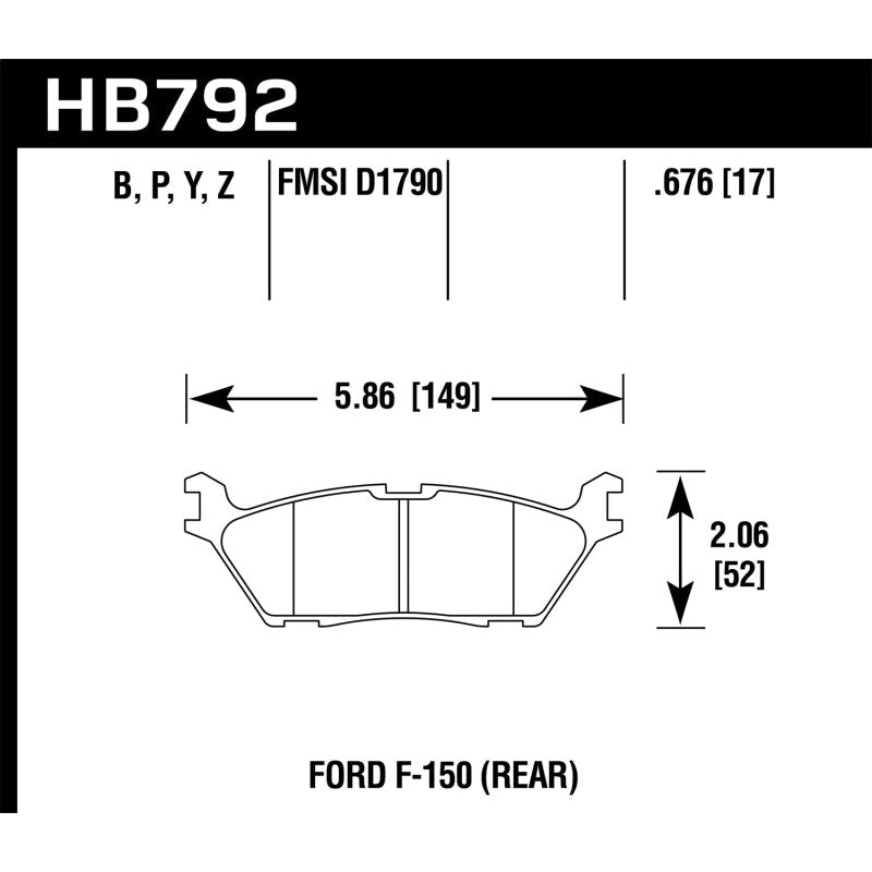 Hawk 15 Ford F-150 HPS 5.0 Rear Brake Pads - T1 Motorsports