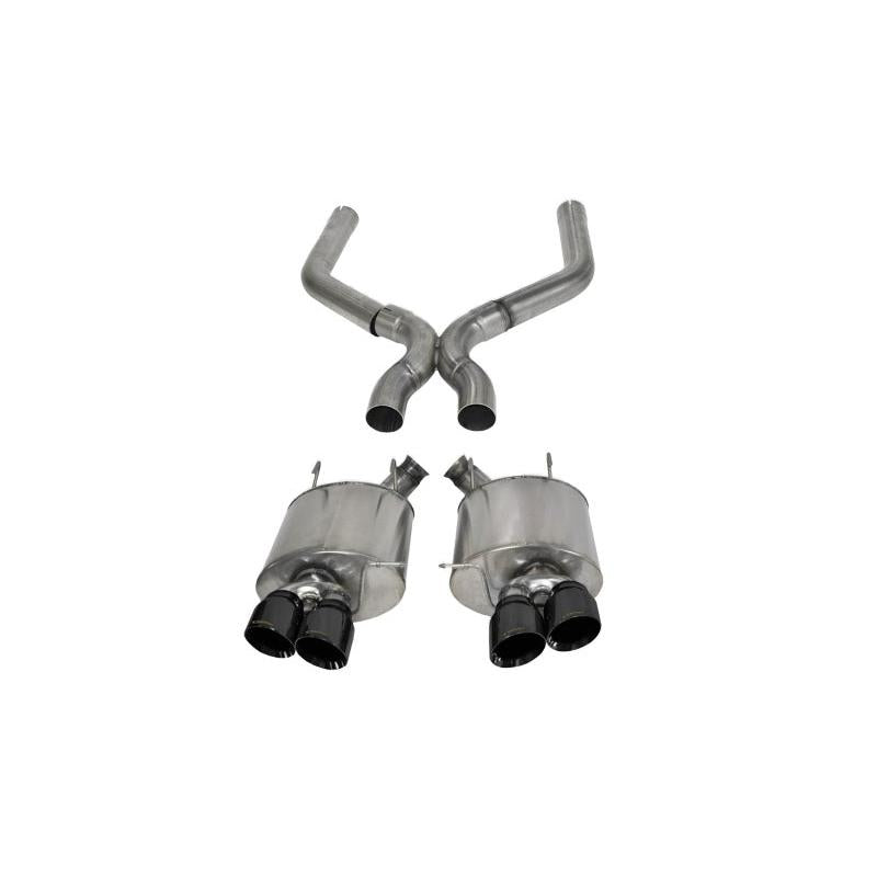 Corsa Sport Axle-Back Exhaust w/ X-Pipe - Black Tips - 2013-2014 Ford Mustang Shelby GT500 5.8L V8