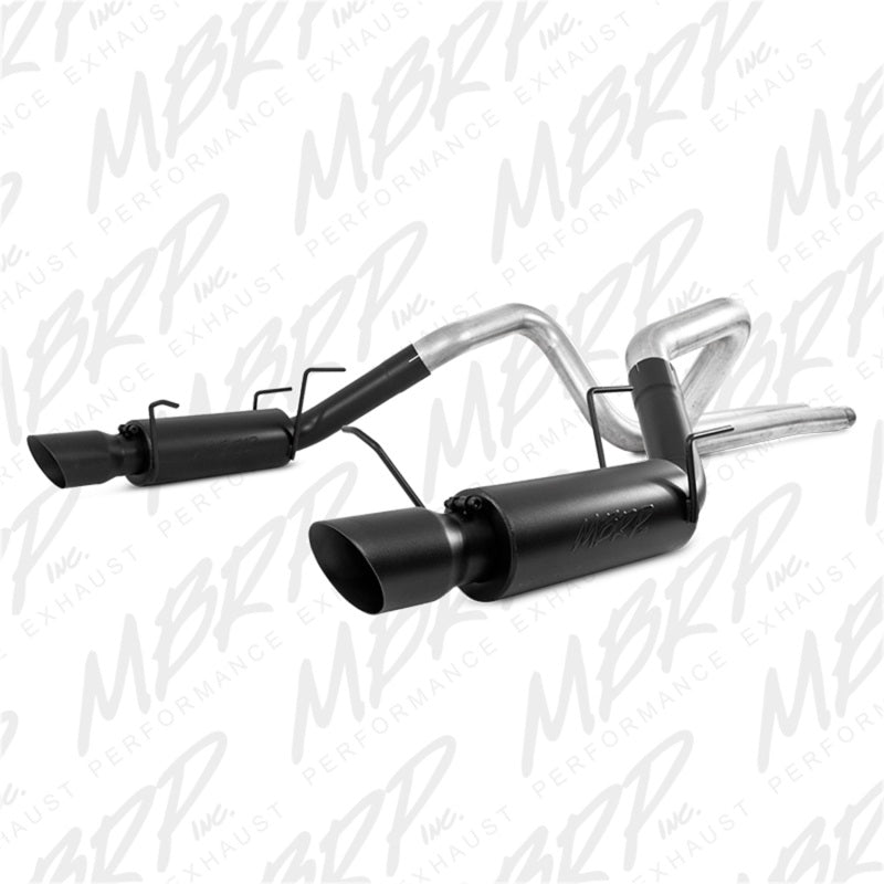 MBRP 11-14 Ford Mustang GT 5.0L 3in Cat Back Dual Split Rear Race Version 4in Tips - Black - T1 Motorsports