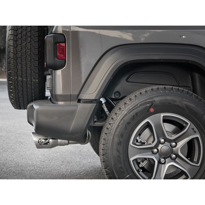 aFe Rebel Series 409 Stainless Steel Cat-Back Exhaust 18-21 Jeep Wrangler JL 2.0L (t) - Polished Tip