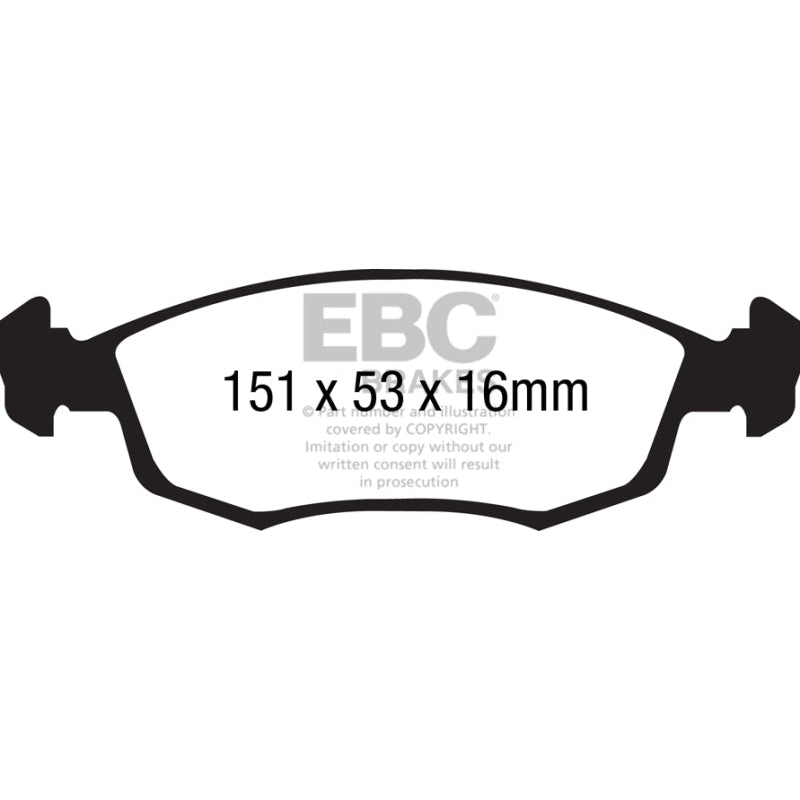 EBC Redstuff Brake Pads -  11+ Fiat 500 1.4 (ATE Calipers) - Front Brake Pads