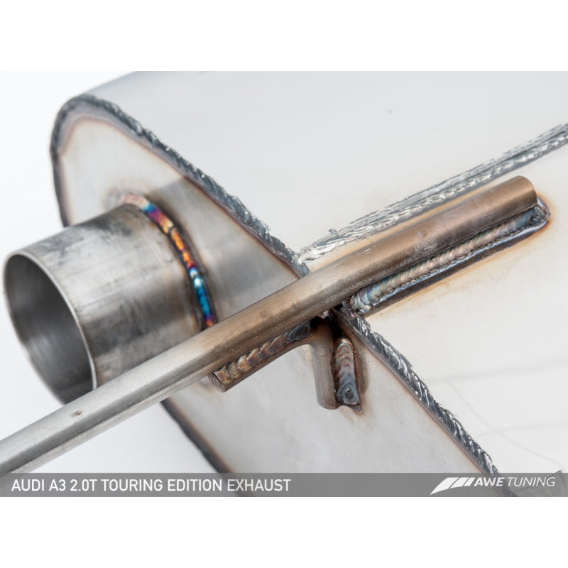 AWE Tuning Audi 8V A3 Touring Edition Exhaust - Dual Outlet Diamond Black 90 mm Tips